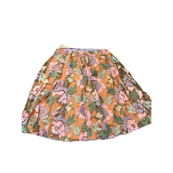 NWT Maeve Anthropologie Pixelated Tulle A-Line Skirt Midi Multicolor Women L NEW